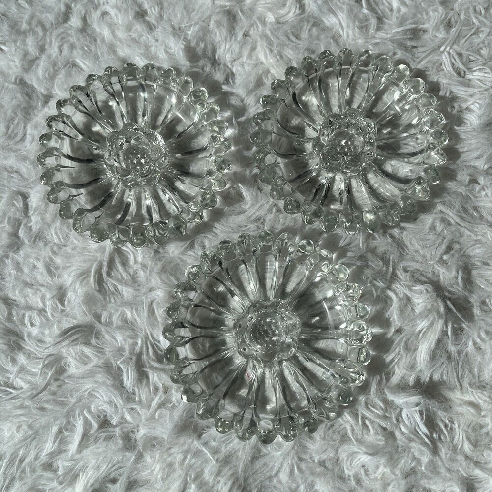 Glass Candle Holder, trinket, Sunflower Shape, Set 3, perfect for any occasion.